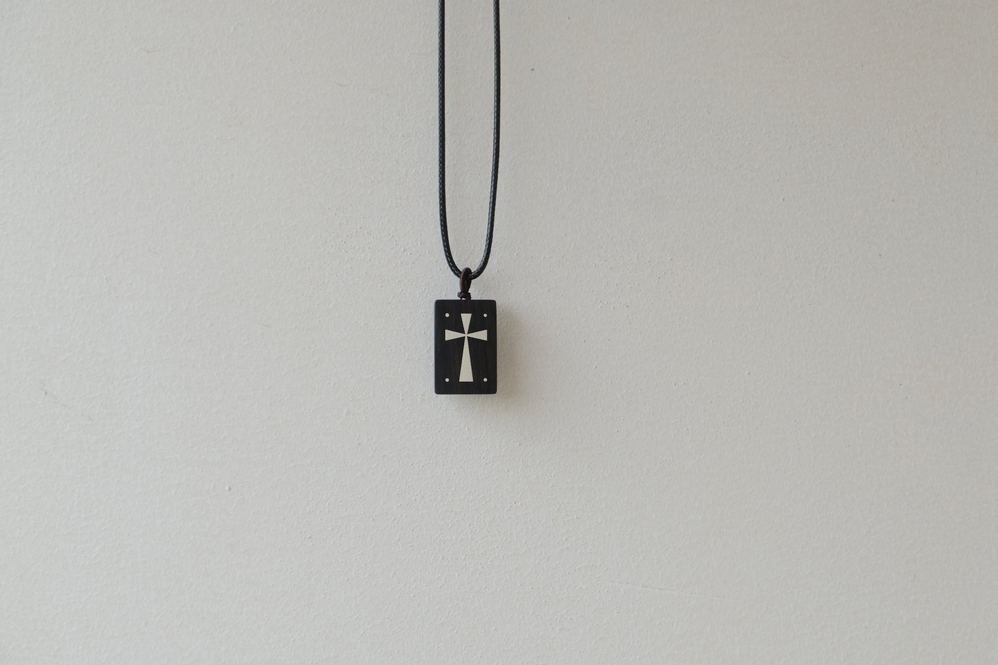 Light and Life - Ebony Wood Cross with Silver Inlay Pendant Necklace Christian Gift Religious Jewelry Unisex