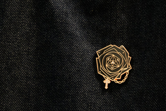 Rose of Sharon - Luminous Cross | Enamel Pin | Brooch | Delicate Accessory | Gift | Unisex