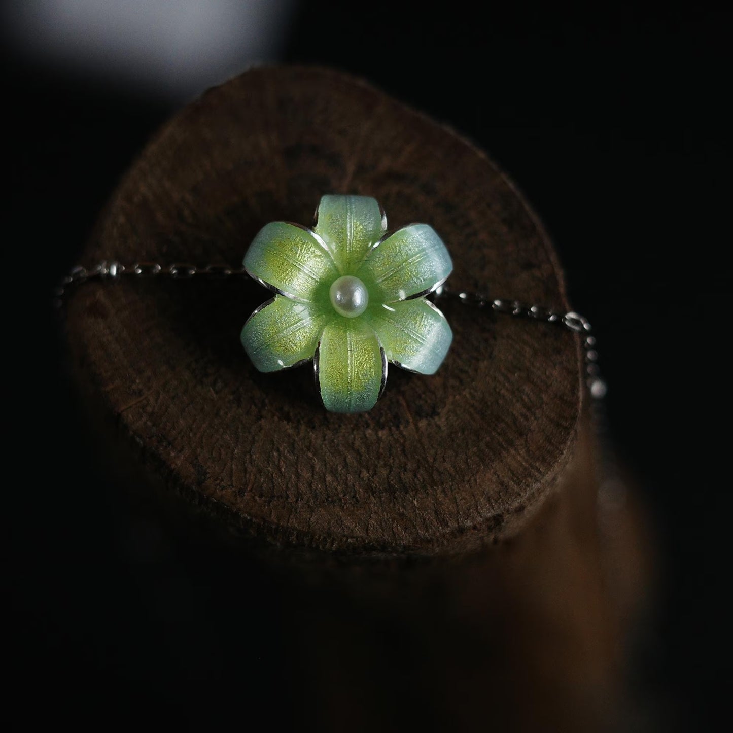 Lily Flower - Pearl Enamel 925 Sterling Silver Pendant Necklace for Women