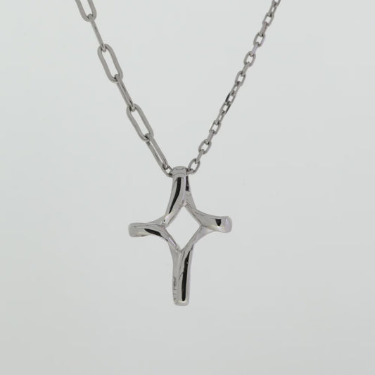 Star Cross - 925 Sterling Silver Mobius Pendant Choker Necklace for Women