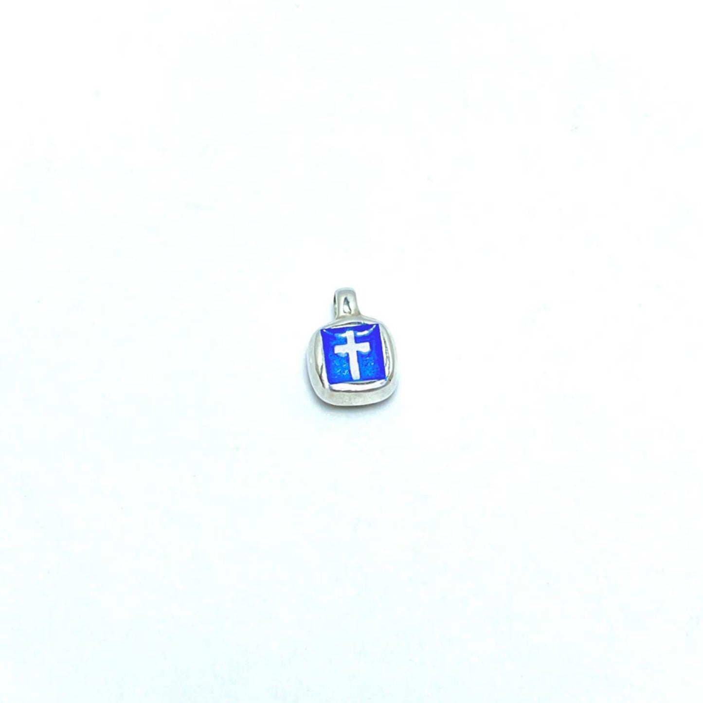 Indigo - 925 Sterling Silver Cross Enamel Pendant Necklace for Women