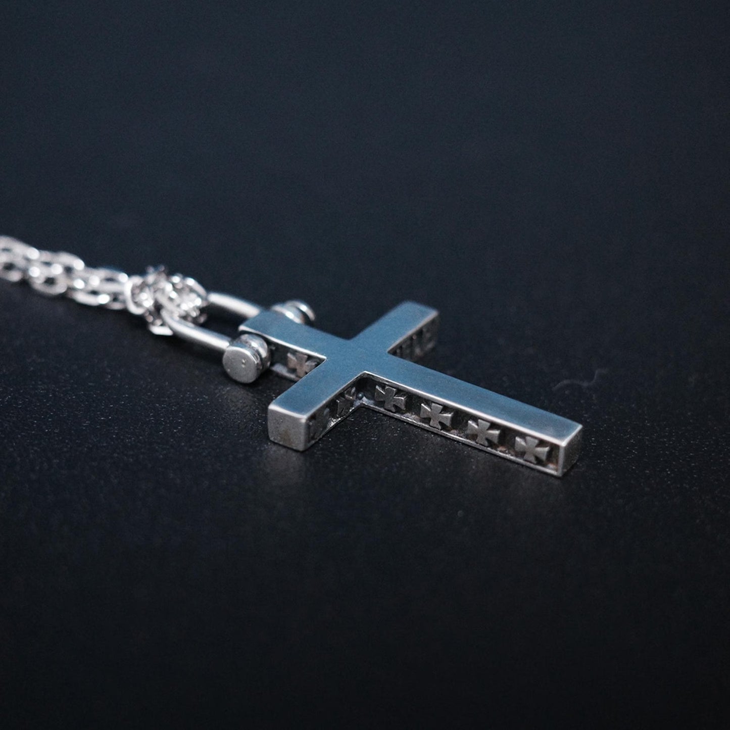 Helper - 925 Sterling Silver Vintage Cross Pendant Necklace Unisex