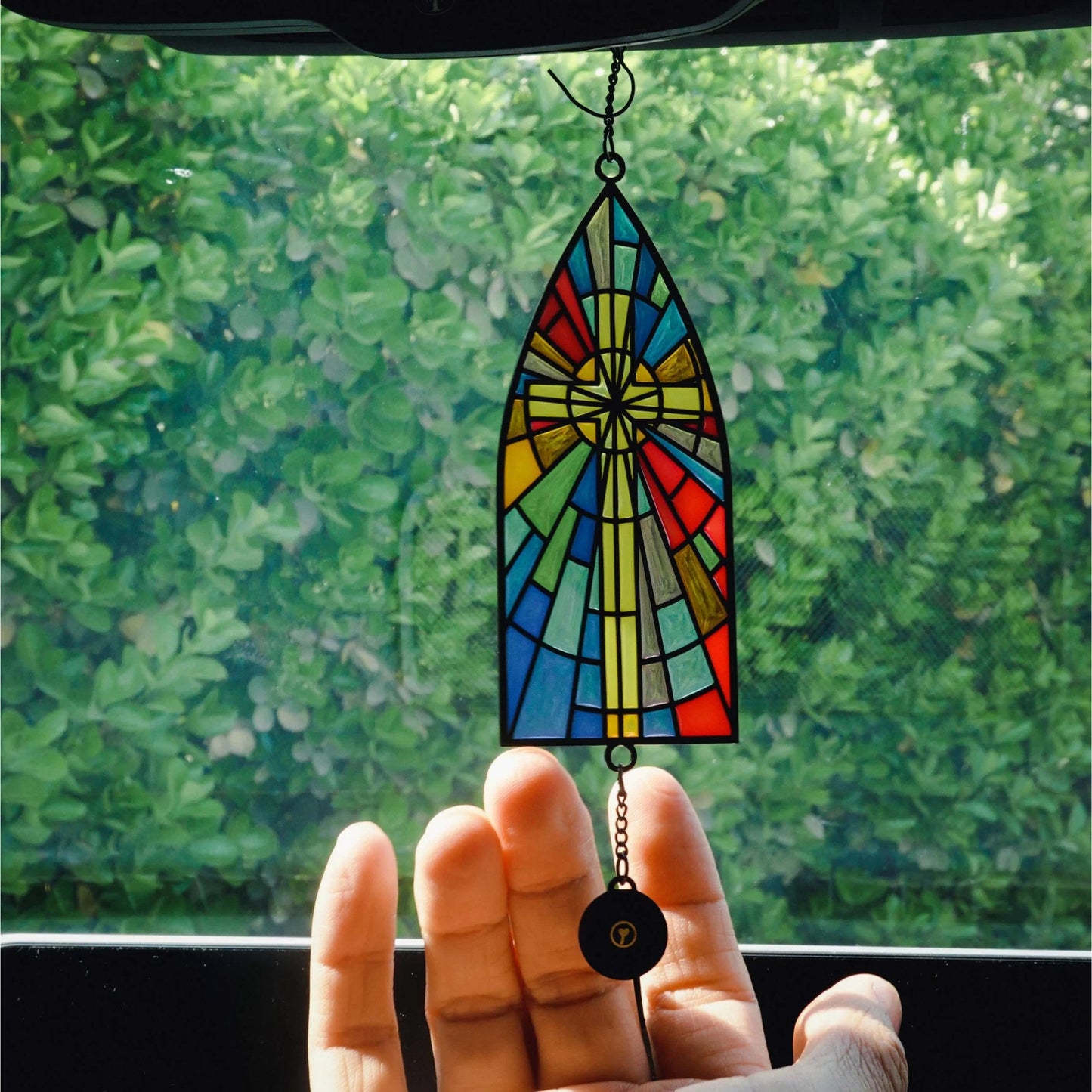 Glory - Stained Glass Car Charm Hanging Pendant Christian Gift Jesus Christ