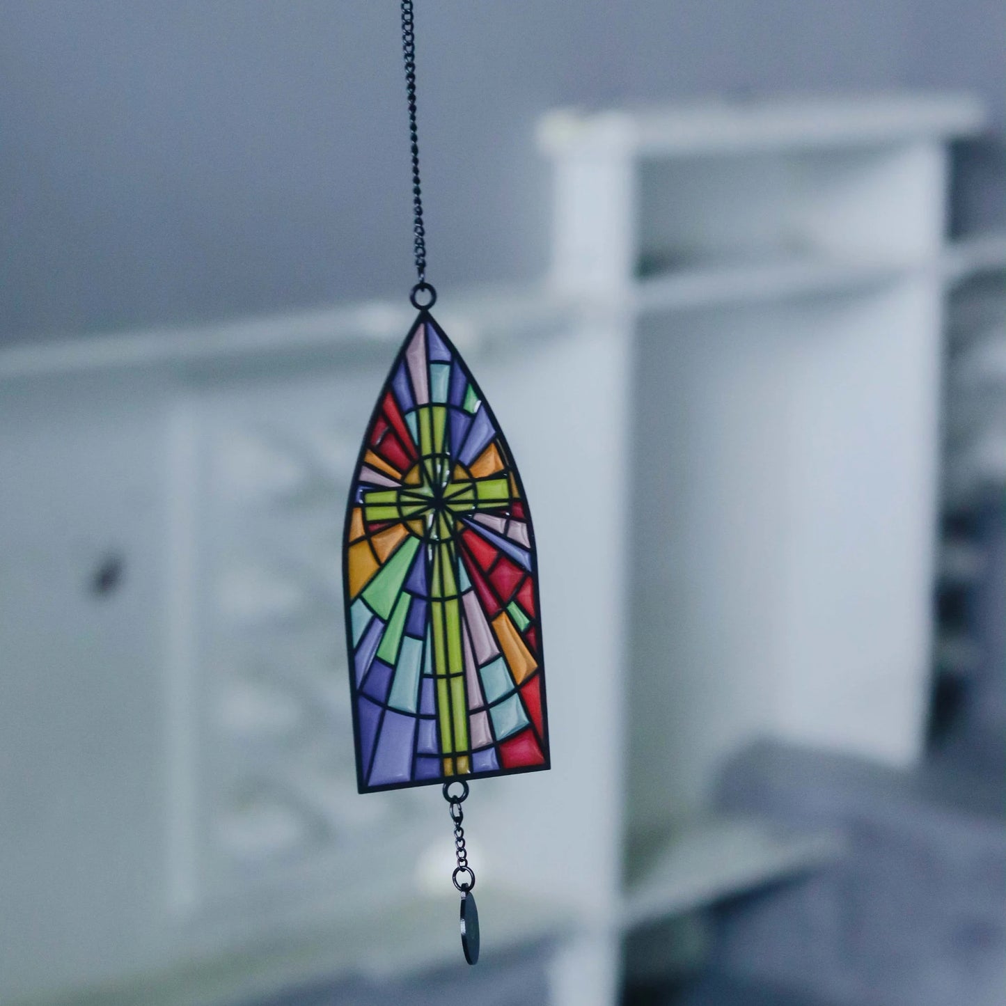 Glory - Stained Glass Car Charm Hanging Pendant Christian Gift Jesus Christ