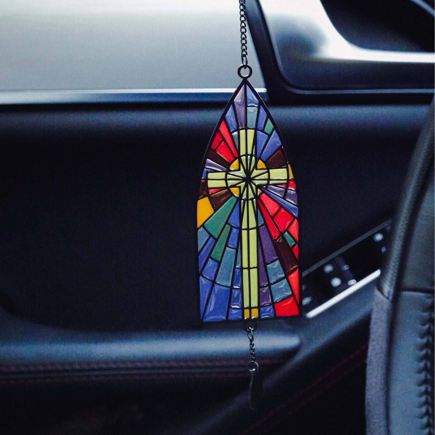 Glory - Stained Glass Car Charm Hanging Pendant Christian Gift Jesus Christ