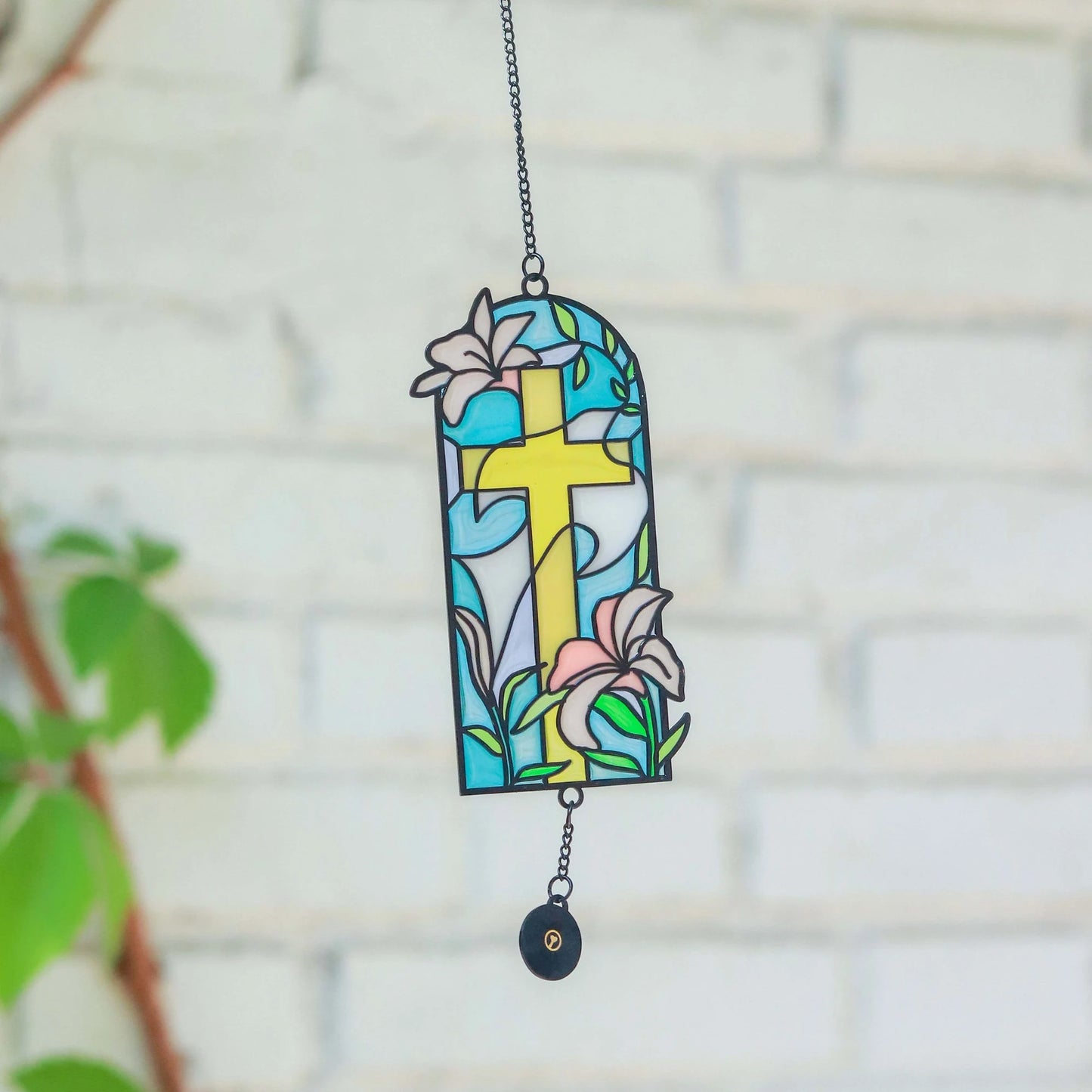 Refresh - Stained Glass Car Charm Hanging Pendant Christian Gift Jesus Christ