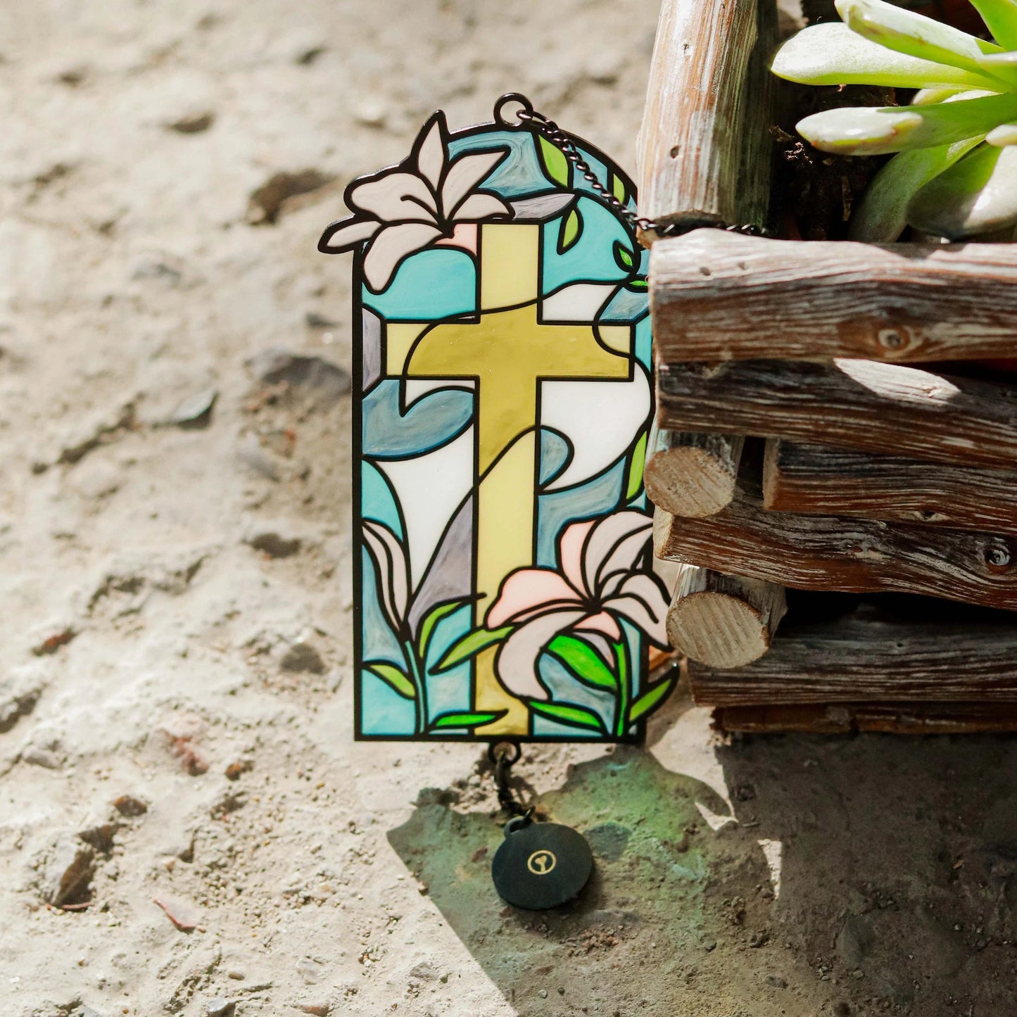 Refresh - Stained Glass Car Charm Hanging Pendant Christian Gift Jesus Christ