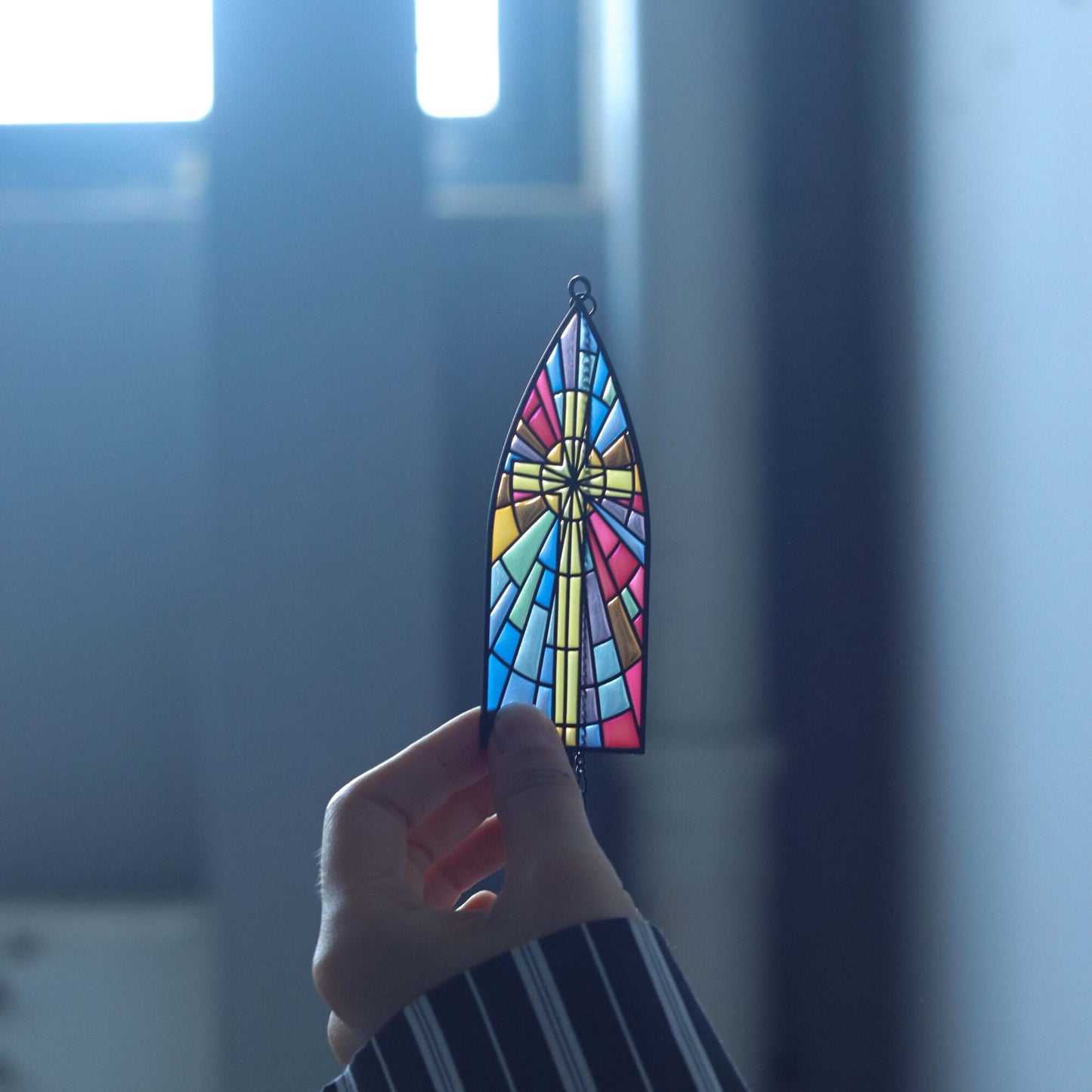 Glory - Stained Glass Car Charm Hanging Pendant Christian Gift Jesus Christ