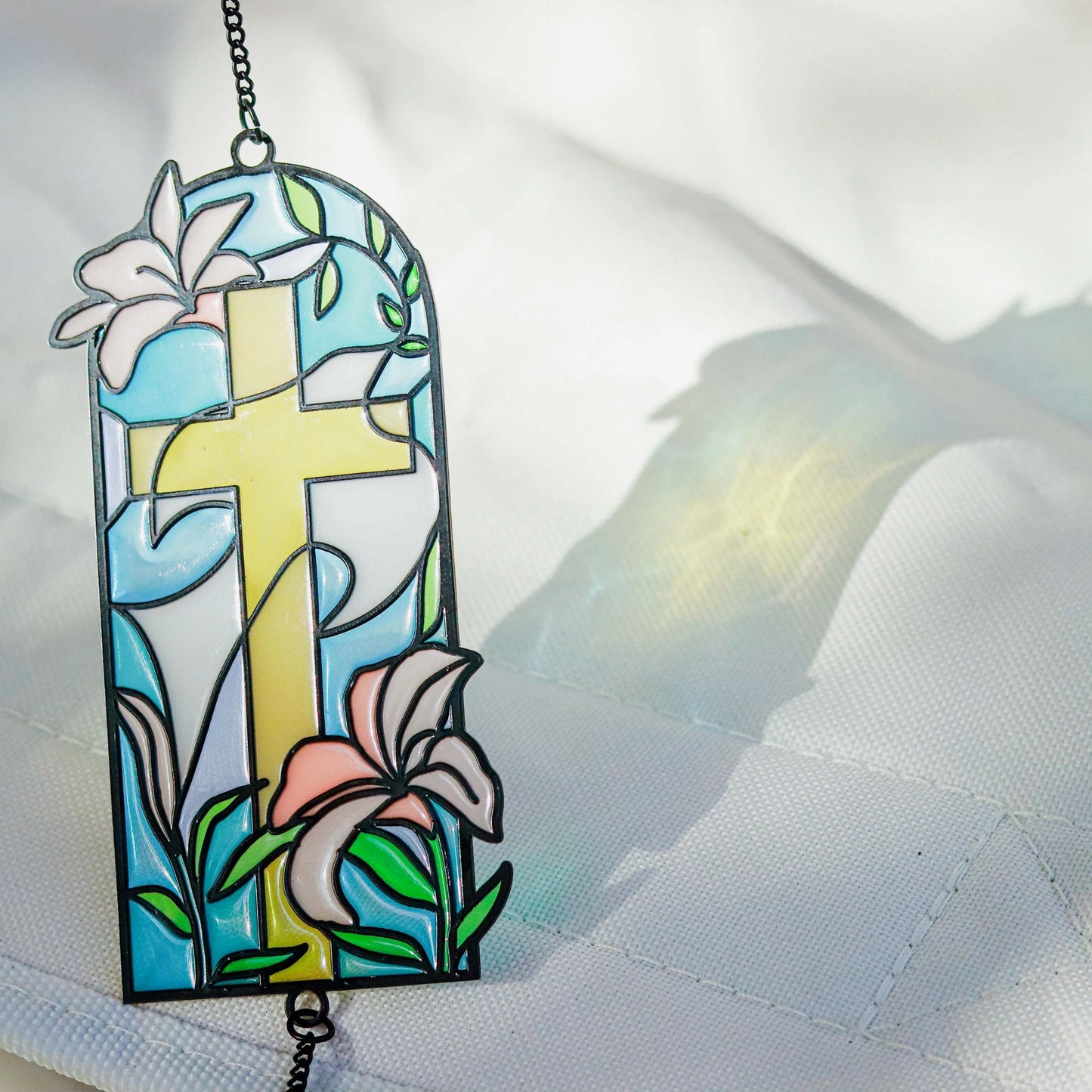 Refresh - Stained Glass Car Charm Hanging Pendant Christian Gift Jesus Christ