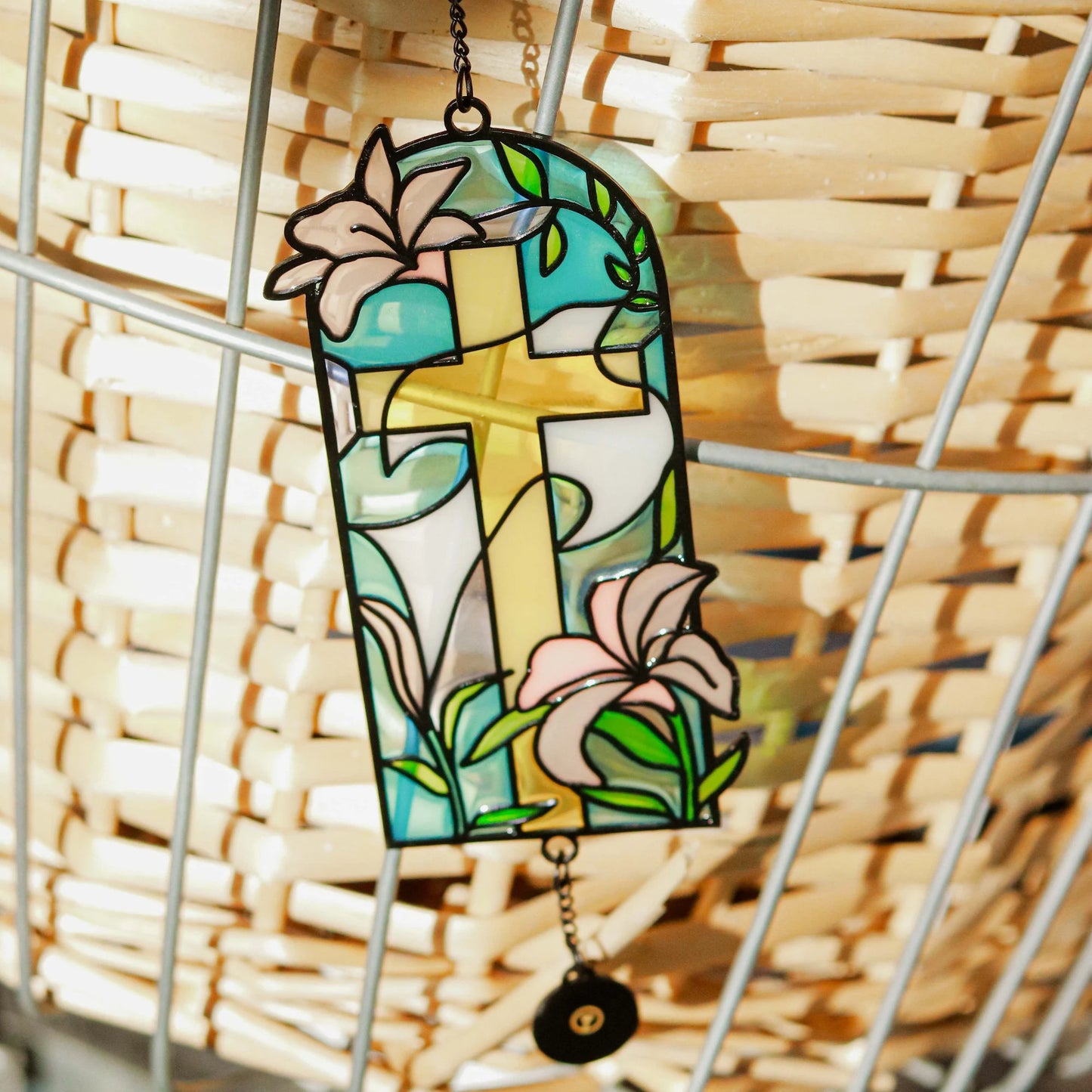 Refresh - Stained Glass Car Charm Hanging Pendant Christian Gift Jesus Christ