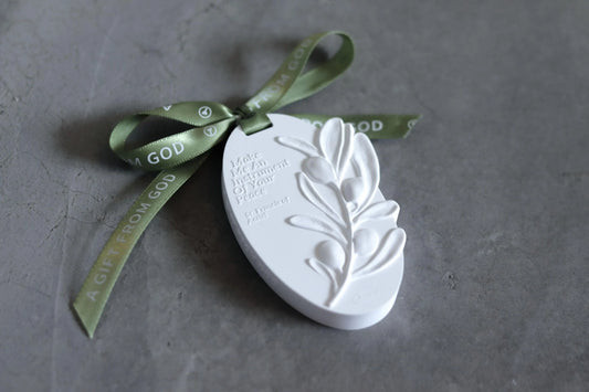 With Us - White Plaster Fragrance | Car Charm | Hanging Ornament Decoration | Wardrobe | Gift
