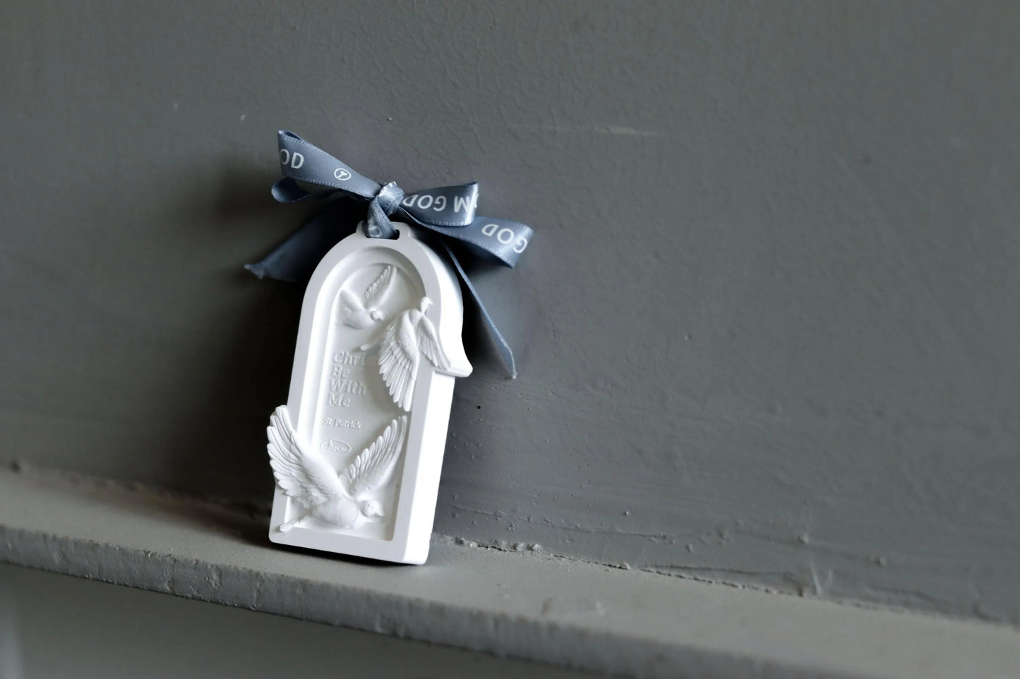 With Us - White Plaster Fragrance | Car Charm | Hanging Ornament Decoration | Wardrobe | Gift