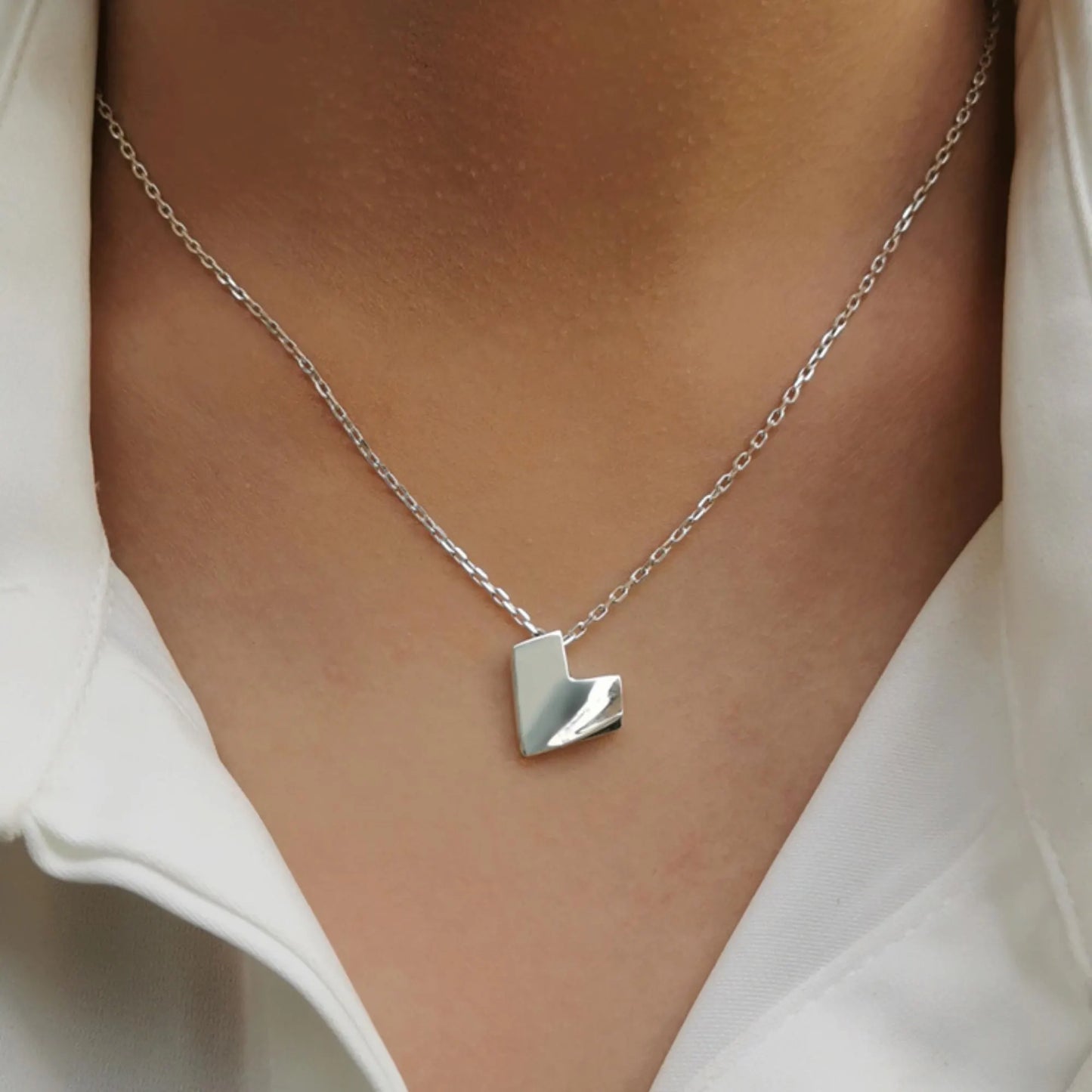 Heart 7 - 925 Sterling Silver Heart Pendant Necklace With Chain for Women