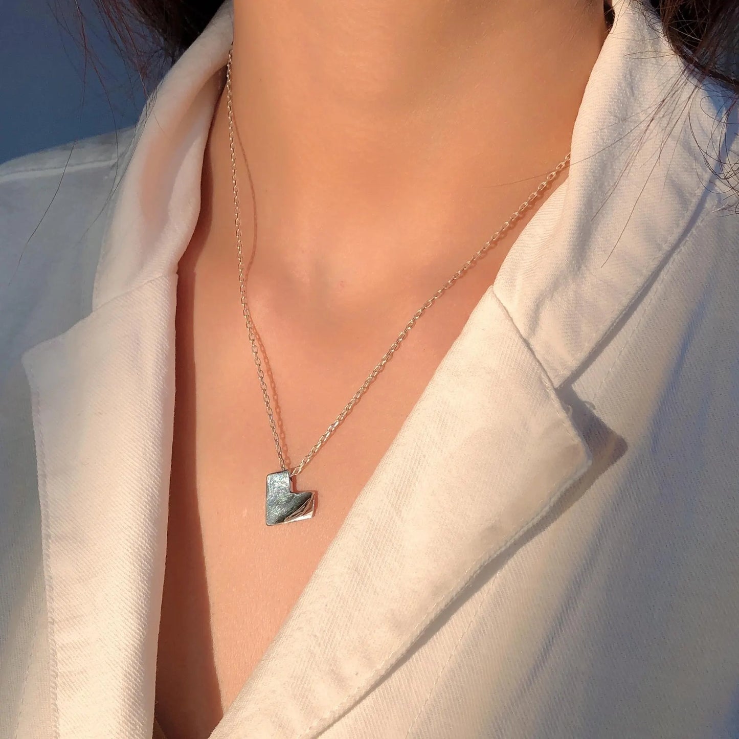 Heart 7 - 925 Sterling Silver Heart Pendant Necklace With Chain for Women