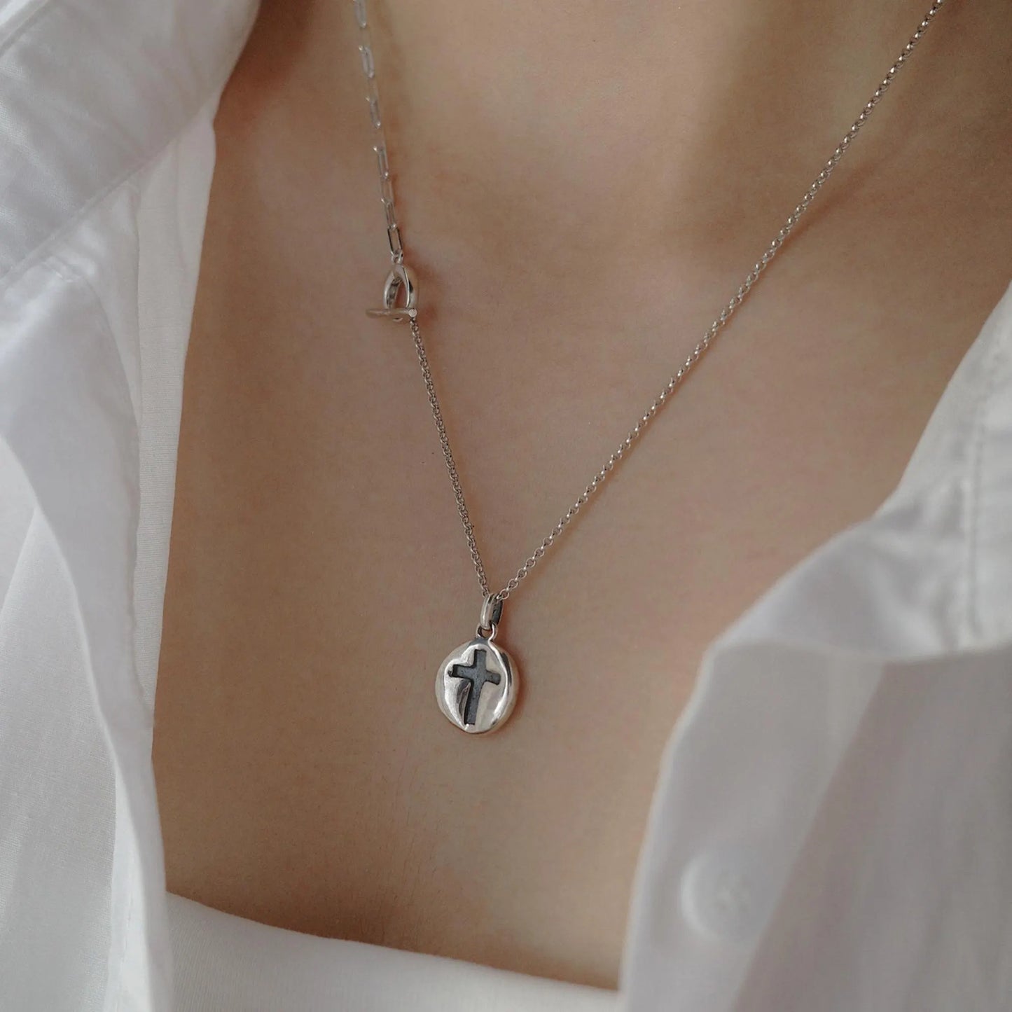 Cross Necklace - 925 Sterling Silver Vintage Pendant Necklace for Women