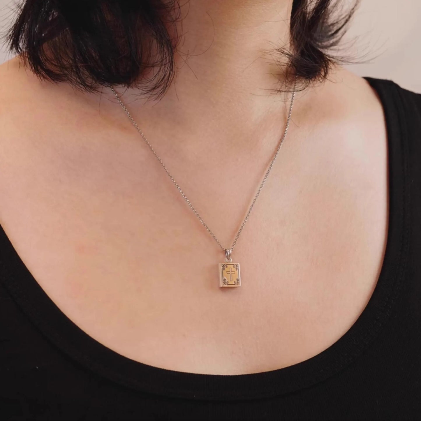 Bible - 925 Sterling Silver Vintage Pendant Necklace for Women