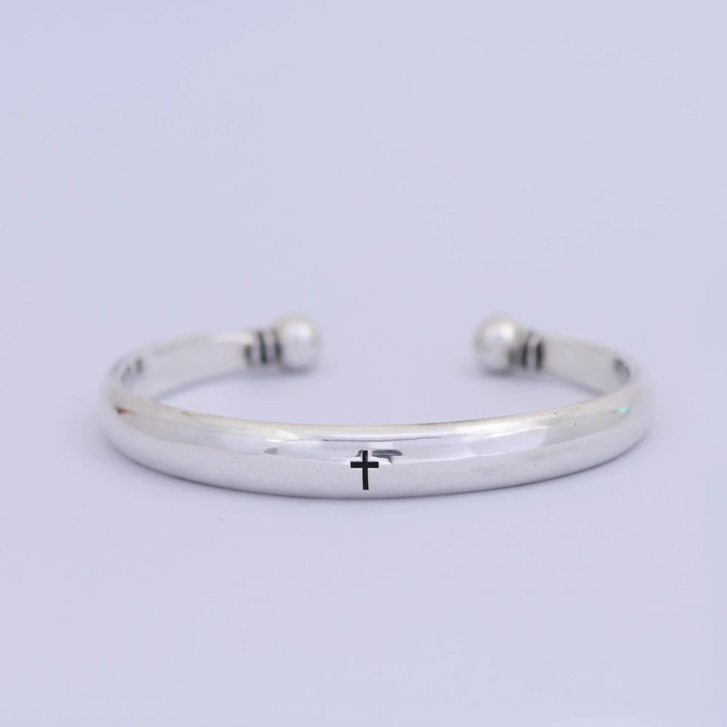 Cross / Grape Classic Sterling Silver Women's Bracelet Custom Engraving Gift