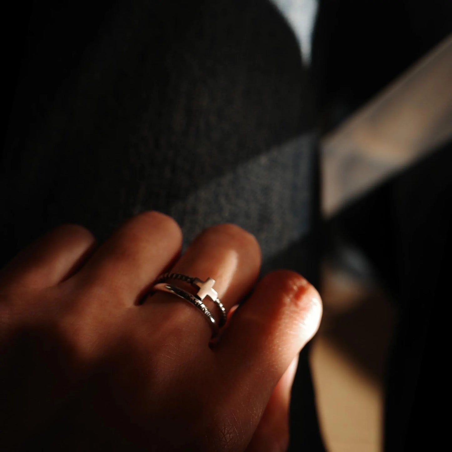 Windows - 925 Sterling Silver Vintage Cross Ring for Men and Women