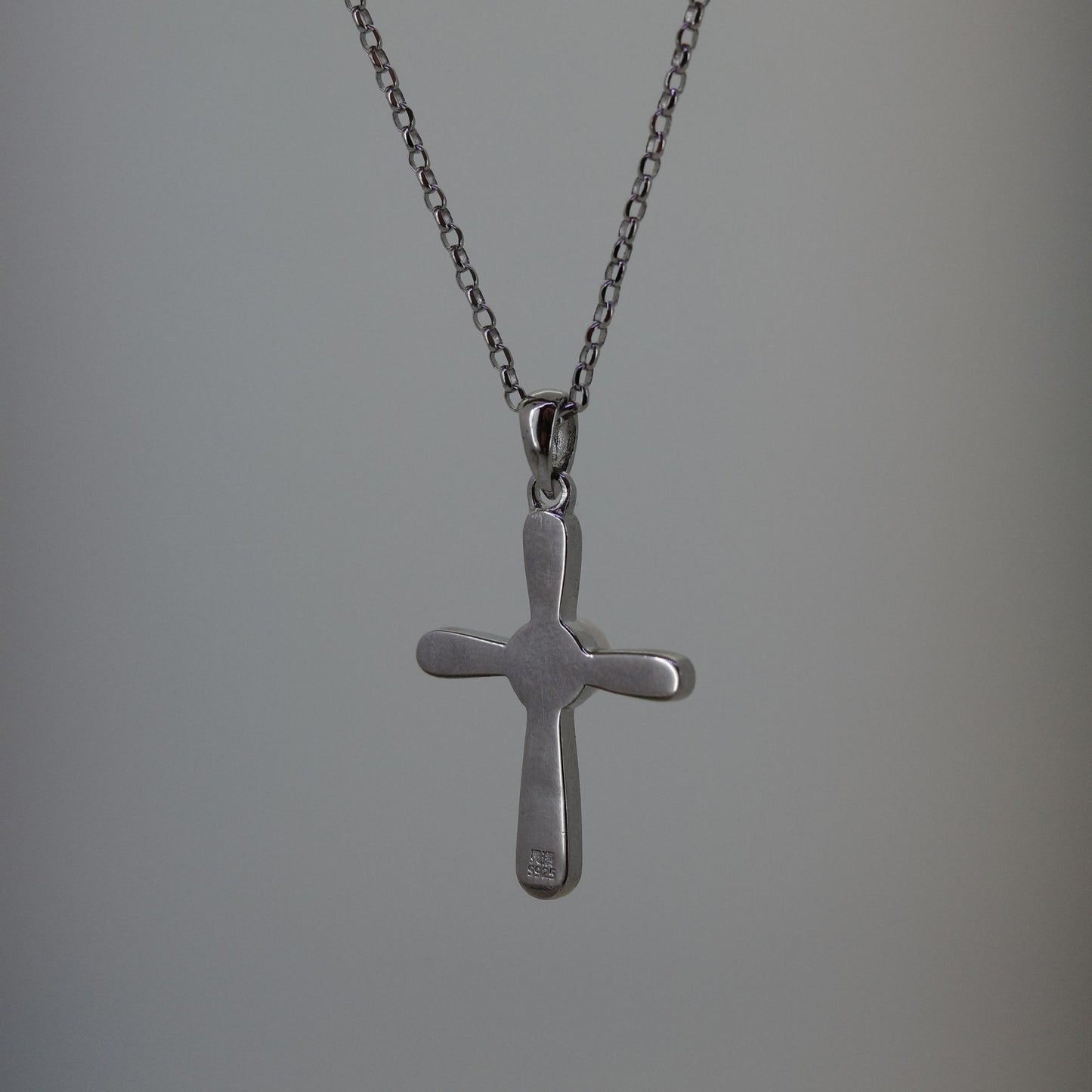 Vanilla Mountain - Pearl Enamel 925 Sterling Silver Cross Pendant Necklace for Women