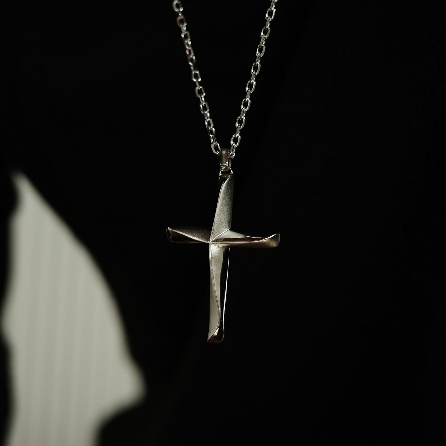 Pilgrim’s Way - 925 Sterling Silver Sandblasted Cross Pendant Necklace Unisex