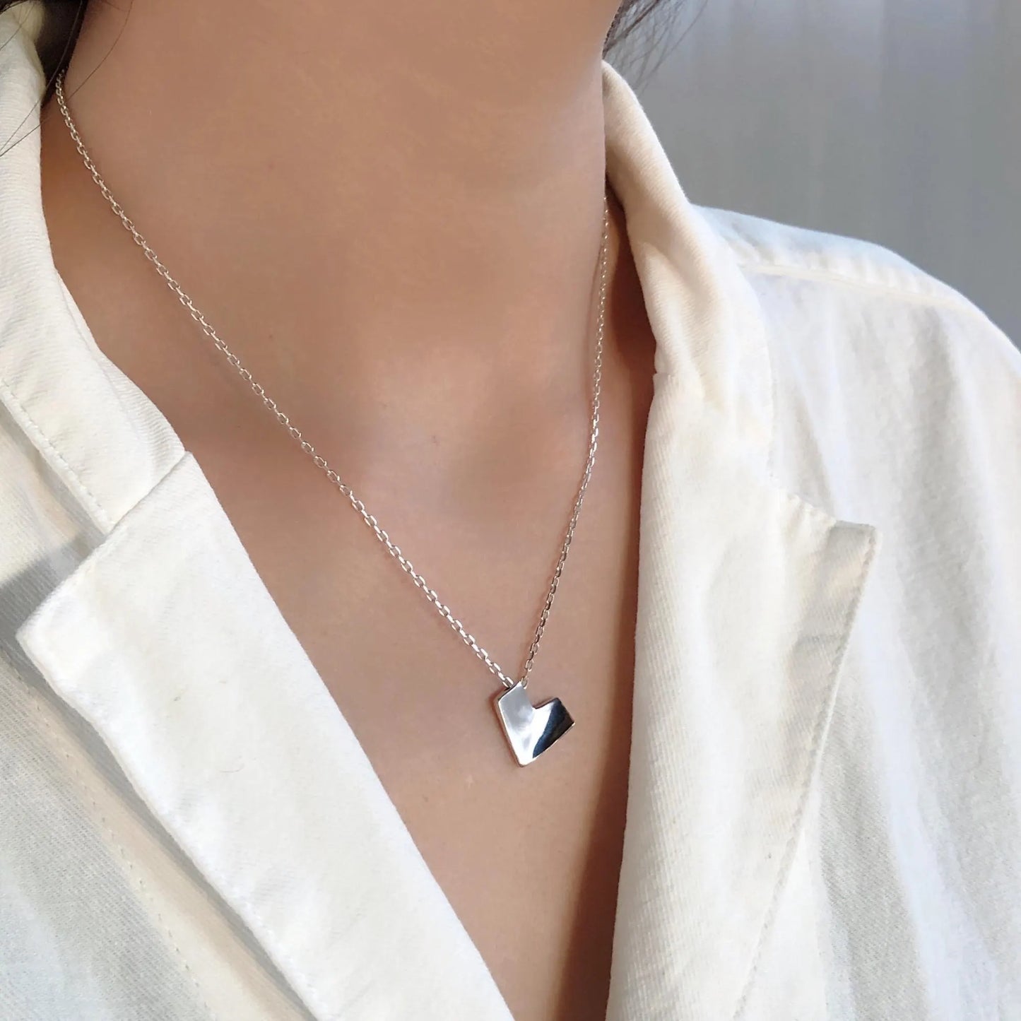 Heart 7 - 925 Sterling Silver Heart Pendant Necklace With Chain for Women