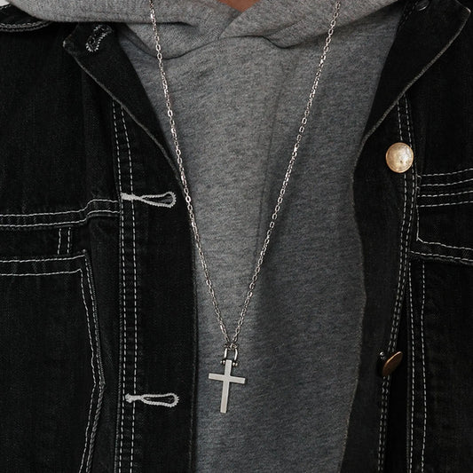 Helper - 925 Sterling Silver Vintage Cross Pendant Necklace Unisex