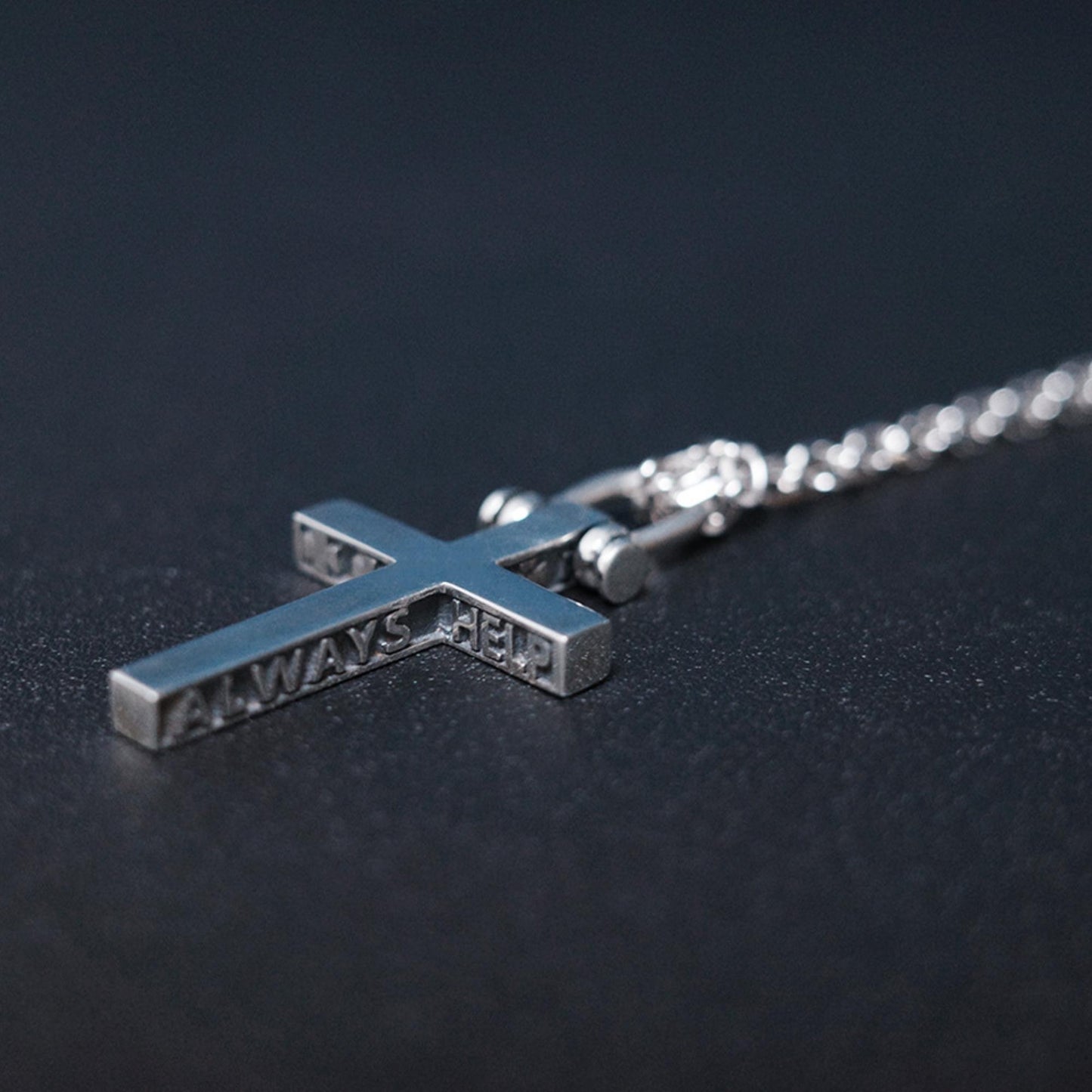 Helper - 925 Sterling Silver Vintage Cross Pendant Necklace Unisex