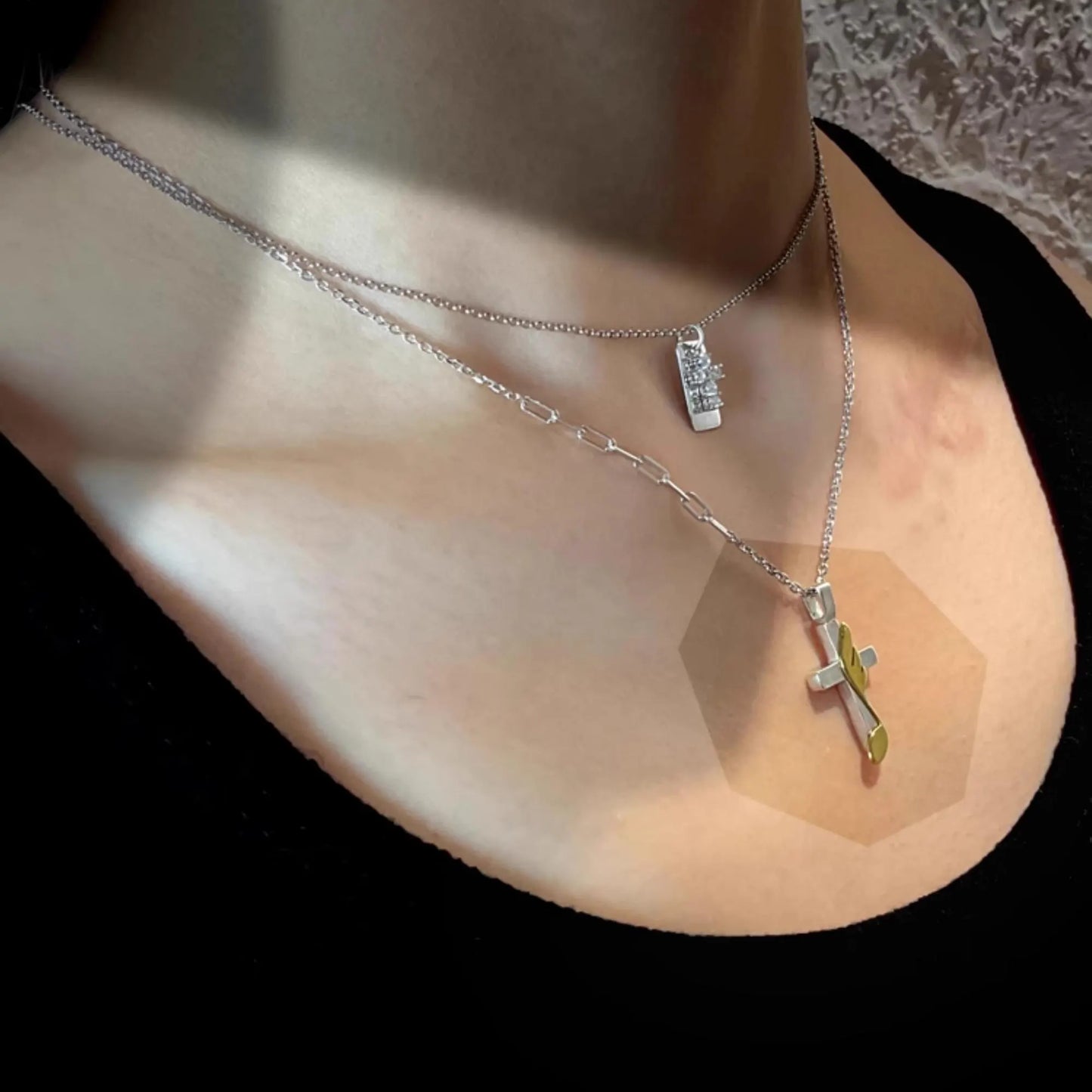 Melody of Blessing - 925 Sterling Silver Cross Pendant Necklace for Women