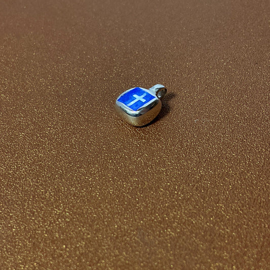 Indigo - 925 Sterling Silver Cross Enamel Pendant Necklace for Women