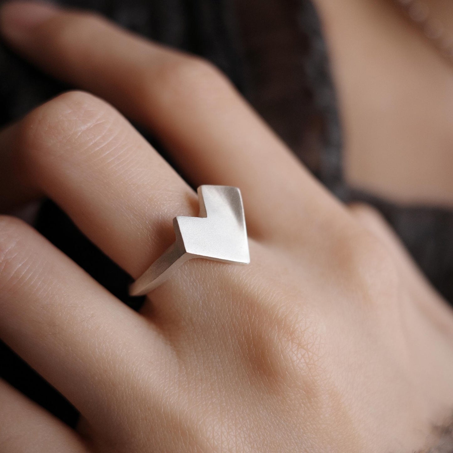 Heart 7 - Heart-Shaped Adjustable Open Ring for Women