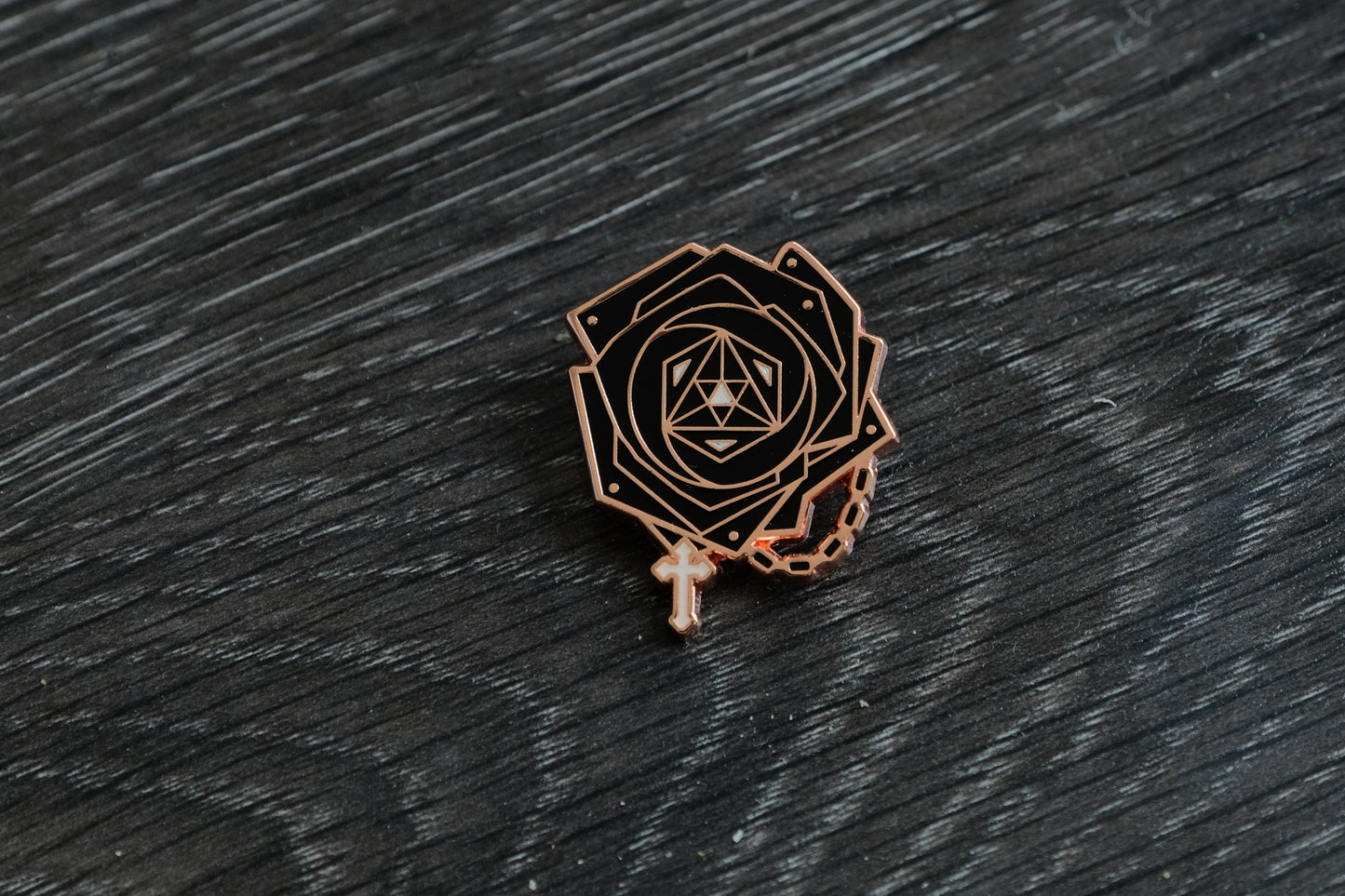 Rose of Sharon - Luminous Cross | Enamel Pin | Brooch | Delicate Accessory | Gift | Unisex