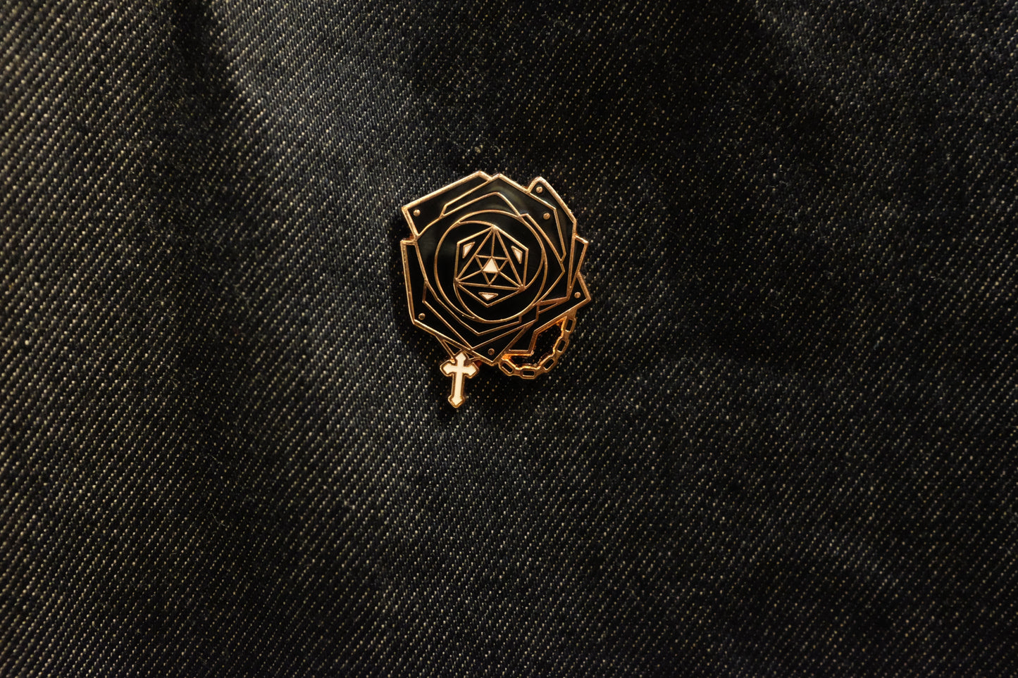 Rose of Sharon - Luminous Cross | Enamel Pin | Brooch | Delicate Accessory | Gift | Unisex