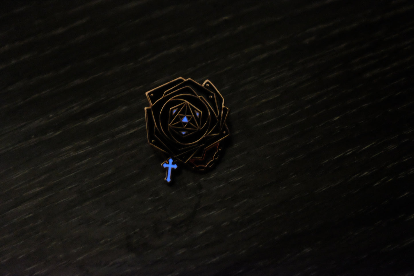 Rose of Sharon - Luminous Cross | Enamel Pin | Brooch | Delicate Accessory | Gift | Unisex