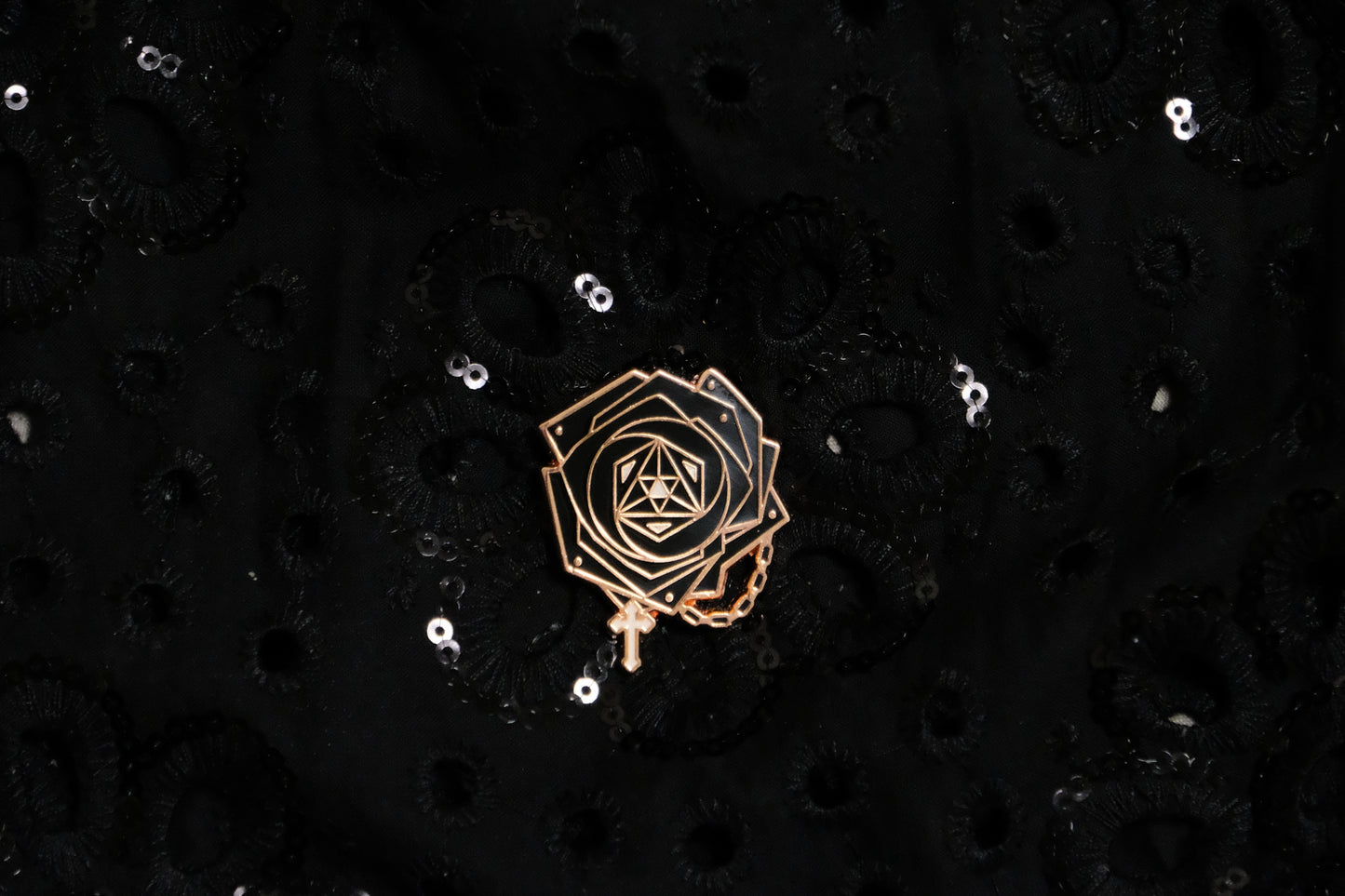 Rose of Sharon - Luminous Cross | Enamel Pin | Brooch | Delicate Accessory | Gift | Unisex