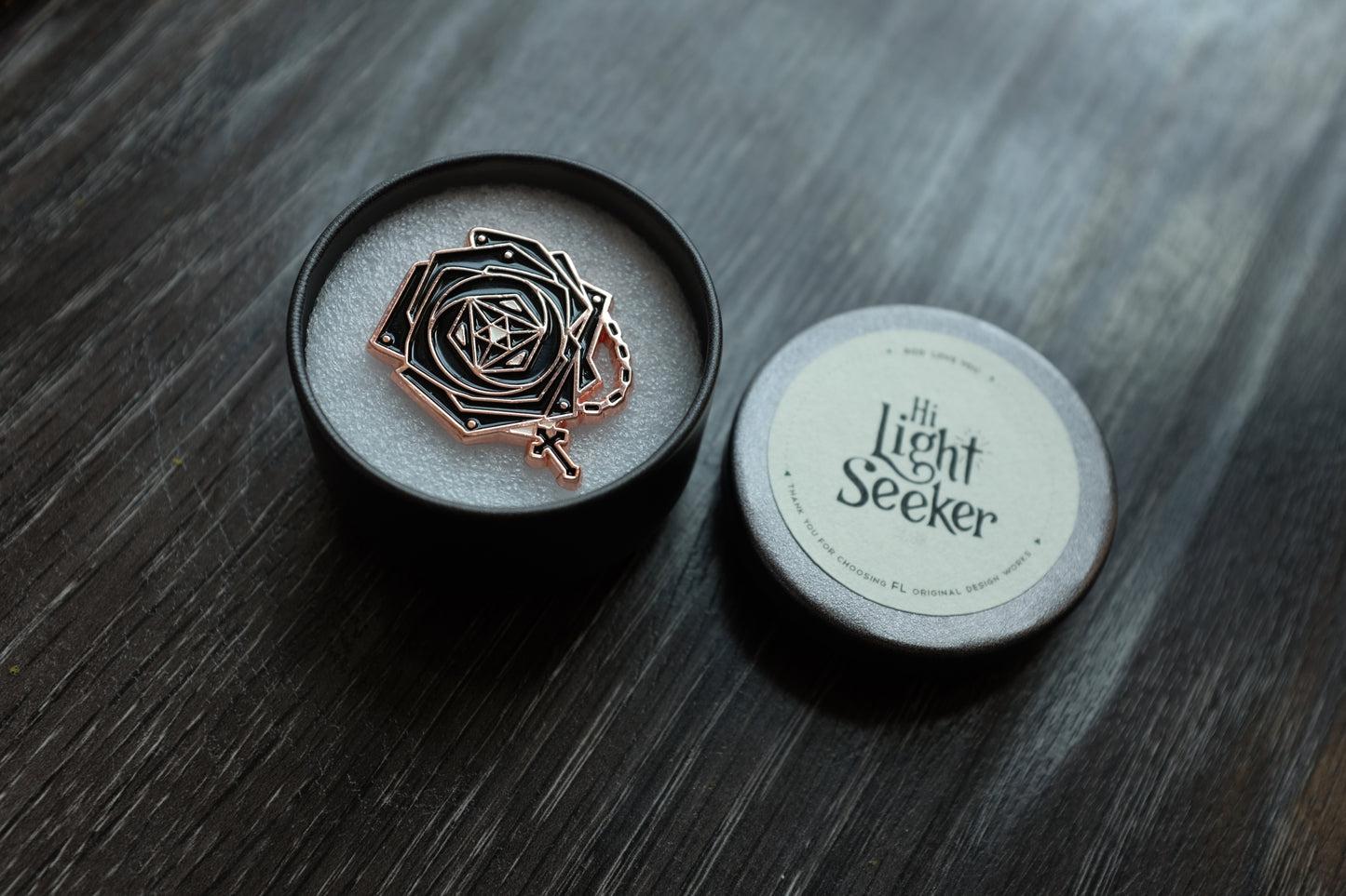 Rose of Sharon - Luminous Cross | Enamel Pin | Brooch | Delicate Accessory | Gift | Unisex