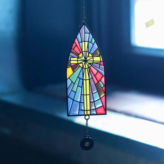 Glory - Stained Glass Car Charm Hanging Pendant Christian Gift Jesus Christ