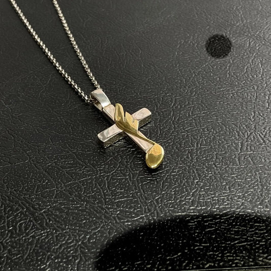 Melody of Blessing - 925 Sterling Silver Cross Pendant Necklace for Women