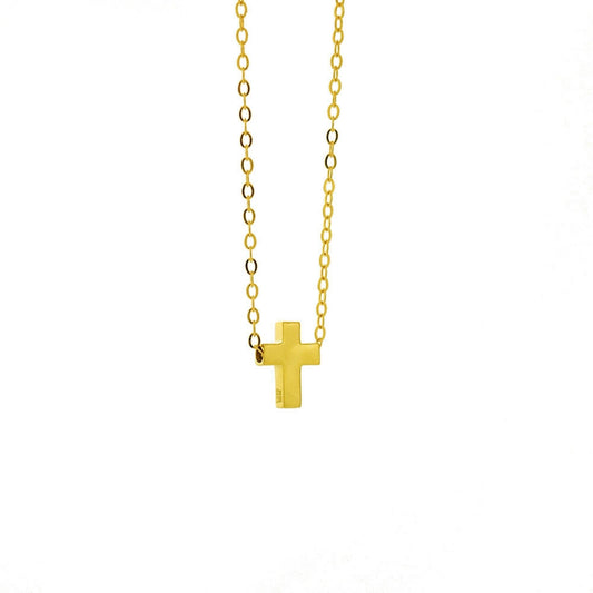 Cross Necklace - 925 Sterling Silver Mini Cross Pendant Choker Necklace with Chain for Women
